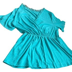 NWOT Women’s Teal Top with Elasticized Waistband
